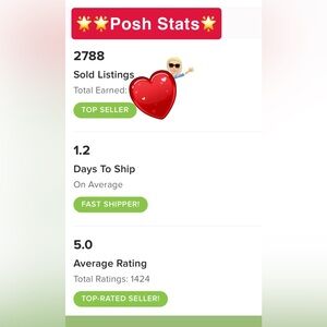 🌟✨TOP SELLER POSHMARK✨🌟Over 2700 SALES!!! 🏆🎖️
